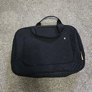 Bagsmart Travel hanging Bathroom Bag Black and Tan